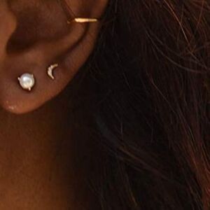 Gold moon earrings